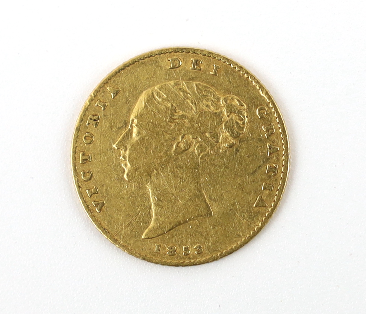 British Gold Coins, Victoria half sovereign 1853, Fine or better (S3859)